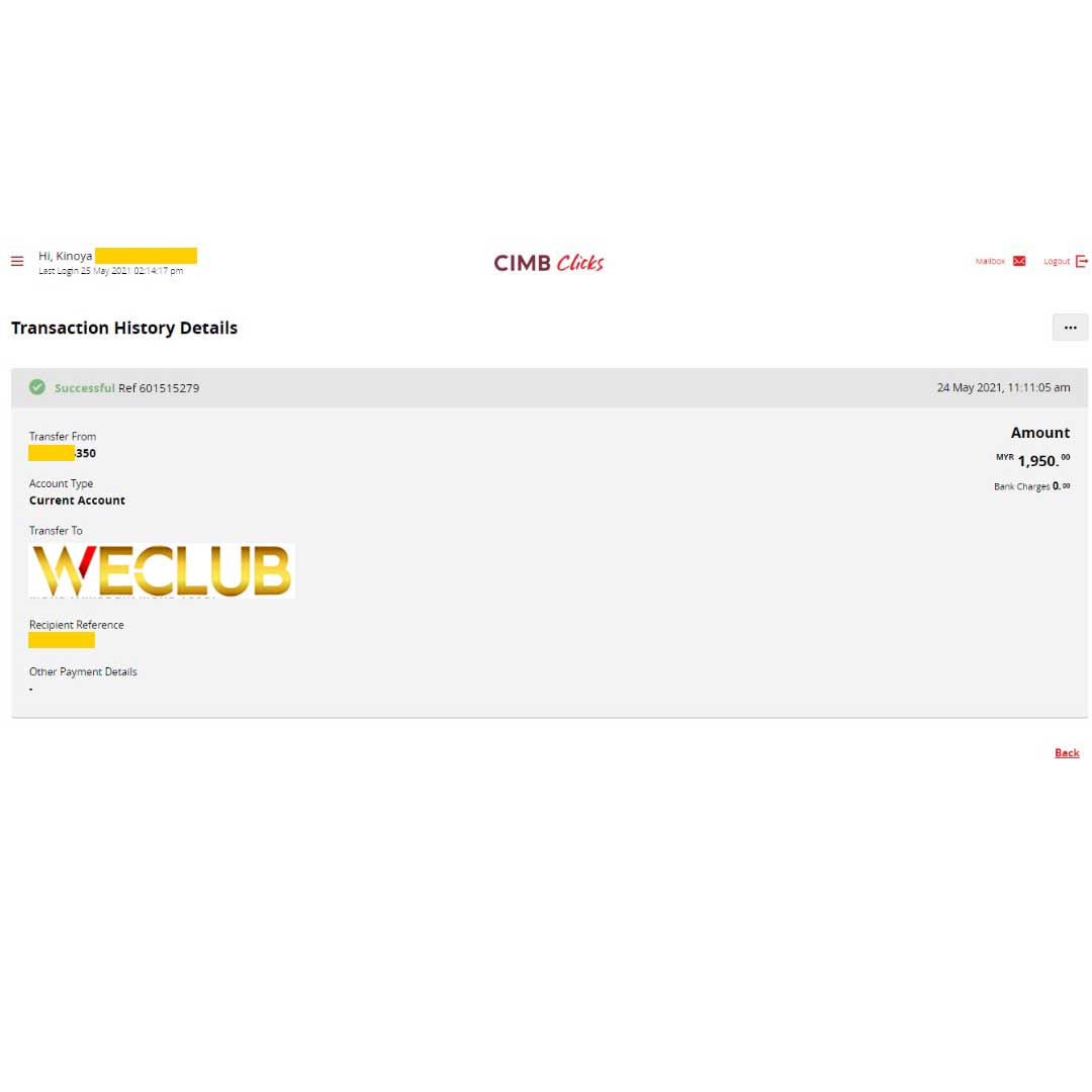 WeClub Trusted Online Casino Malaysia Payment Proof 5